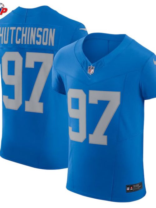 Aidan Hutchinson Detroit Lions Nike Alternate Vapor F.U.S.E. Elite Jersey - Blue