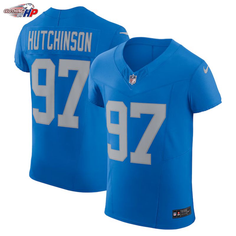 Aidan Hutchinson Detroit Lions Nike Alternate Vapor F.U.S.E. Elite Jersey - Blue