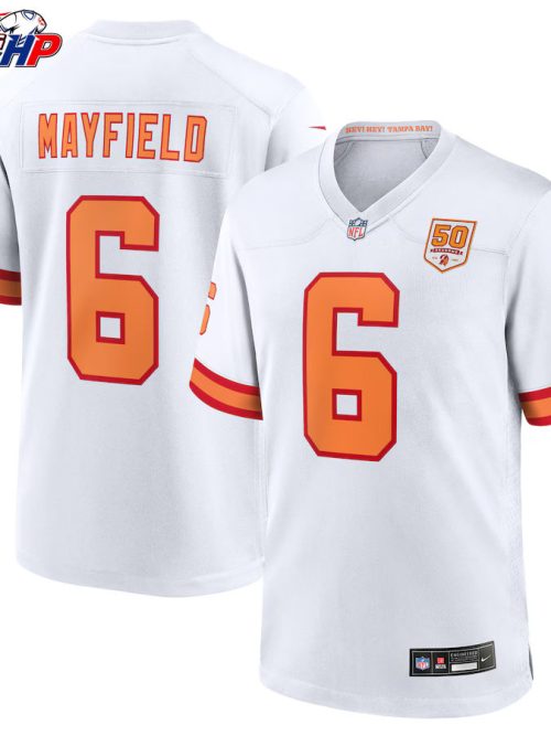 Baker Mayfield '76 Tampa Bay Buccaneers Nike 50th Season Game Jersey - White