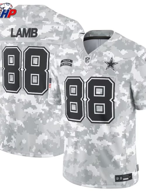 CeeDee Lamb Dallas Cowboys Nike 2024 Salute to Service Limited Jersey - Arctic Camo