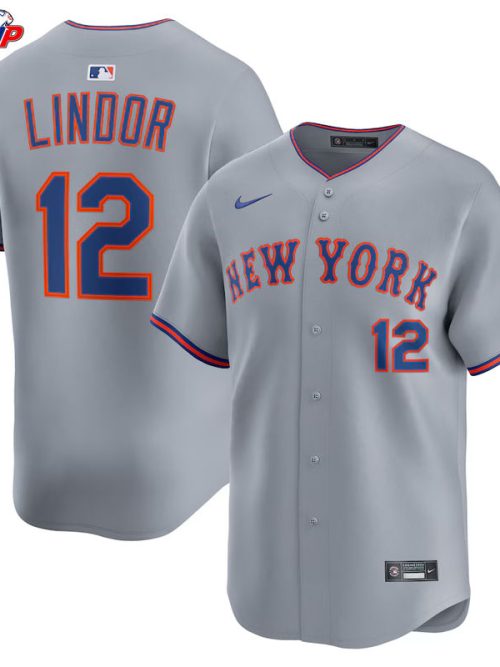 Francisco Lindor New York Mets Nike Road Limited Player Jersey - Gray