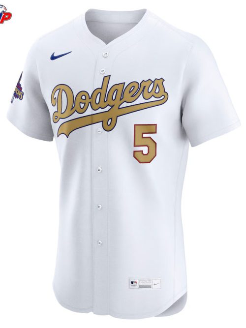 Freddie Freeman Los Angeles Dodgers Nike 2025 Gold Collection Elite Jersey – White