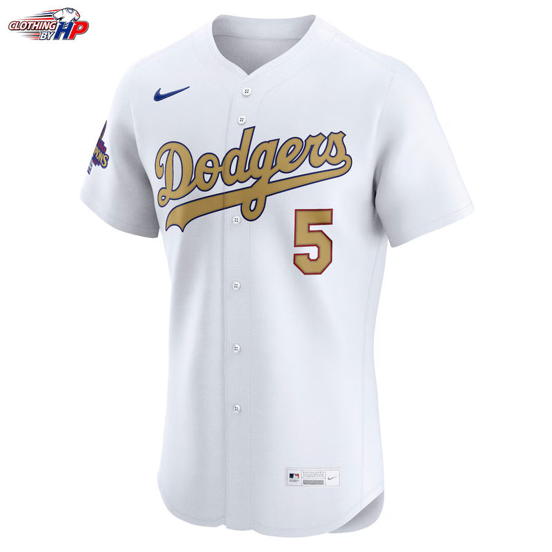 Freddie Freeman Los Angeles Dodgers Nike 2025 Gold Collection Elite Jersey – White