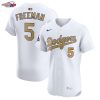 Freddie Freeman Los Angeles Dodgers Nike 2025 Gold Collection Elite Jersey – White
