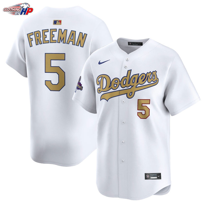 Freddie Freeman Los Angeles Dodgers Nike 2025 Gold Collection Limited Jersey – White
