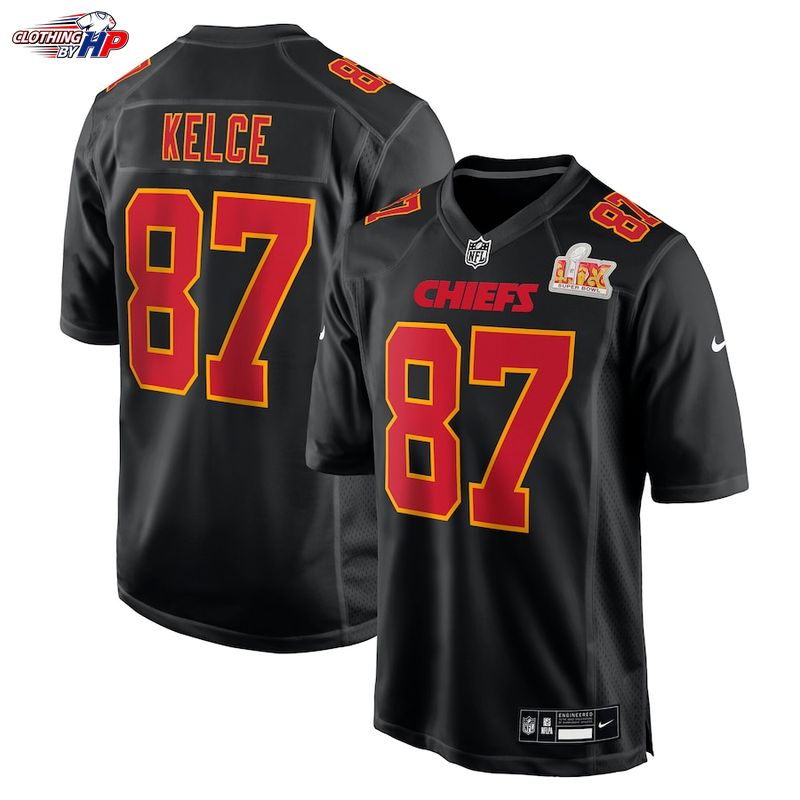 Travis Kelce Kansas City Chiefs Nike Super Bowl LIX Fashion Game Jersey - Carbon Black